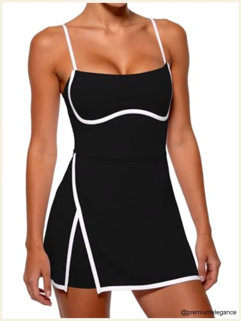 Women's Athletic Tennis Dress with Built-in Shorts and Removable Bra
